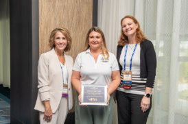 The City of Cape Coral accepts the Excellence Award from the Florida Stormwater Association.